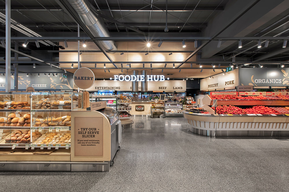 Fresh food displays in a real retail store